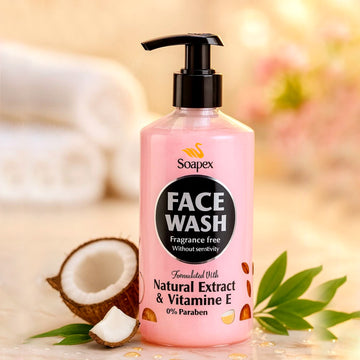 Soapex Natural Extract & Vitamine E Fragrance Free Face Wash